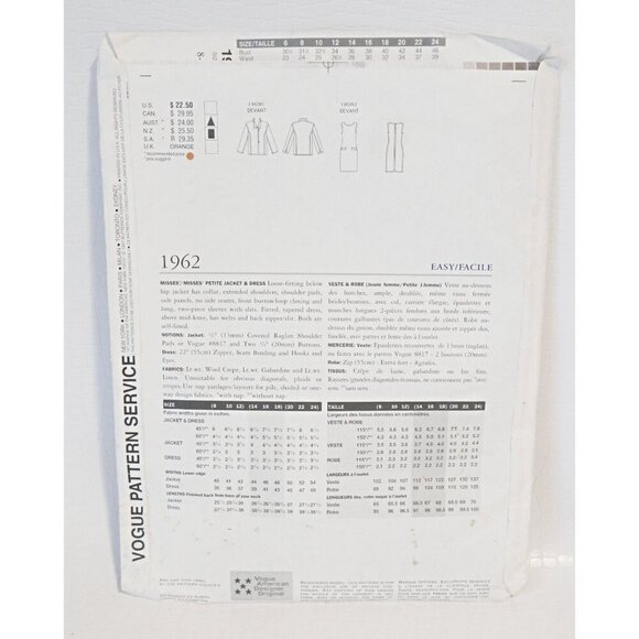 Vintage Vogue Sewing Pattern 1962 Designer Oscar de la Renta Shift Dress & Match - Picture 5 of 5